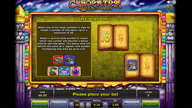 Характеристики слота Cleopatra Queen Of Slots 8