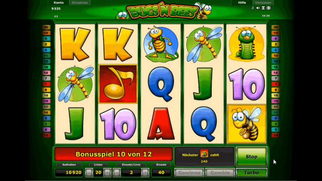 Характеристики слота Bugs And Bees 9