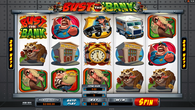 Характеристики слота Bust The Bank 5
